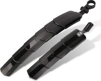 OEM Juego De Guardabarros Para Bicicleta - Guardabarros Para Bicicleta De Monta&ntilde;a - Protege Tu Bicicleta - Dise&ntilde;o Retr&aacute;ctil - Universal - Negro