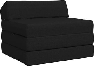 vidaXL Sof&aacute; Cama Plegable Negro 200 X 70 X 10 Cm Tela Vidaxl