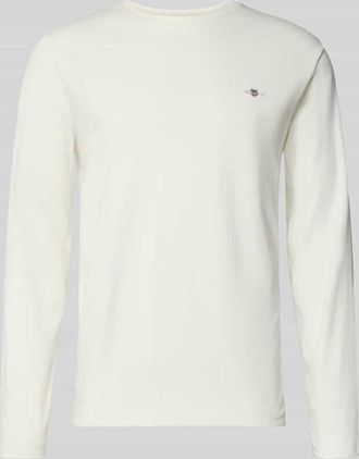 GANT Longsleeve mit Label-Stitching in Offwhite, Gr&ouml;&szlig;e 5XL