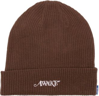 Awake NY logo-embroidered beanie - men - Acrylic - One Size - Brown