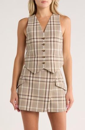 SIMKHAI Poppy Plaid Vest in Sand Plaid at Nordstrom Rack, Size 0