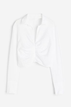 H&M Bluse mit Kragen - Weiss