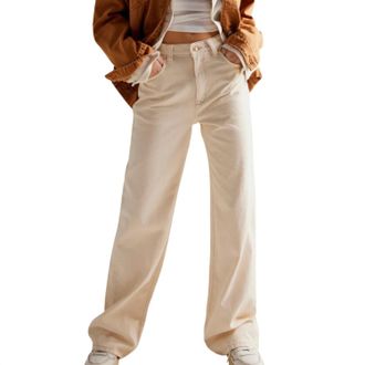 Free People We The Free Tinsley Baggy High-Rise Jeans In Ecru