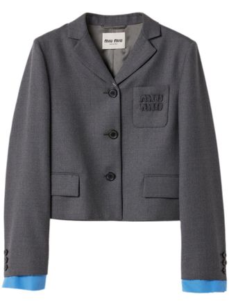 Miu Miu Blazer met enkele rij knopen - Grijs