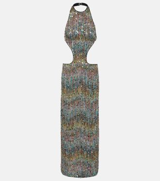 Missoni Open-back sequined lam&eacute; gown