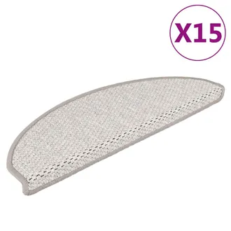vidaXL Tappeti Autoadesivi Scale Aspetto Sisal 15 Pz 65x21x4cm Platino - Vidaxl