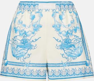 Versace Shorts Underwater Barocco in popeline di cotone