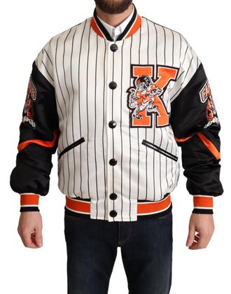 Dolce & Gabbana Streepjes Satijnen Baseball Jacket