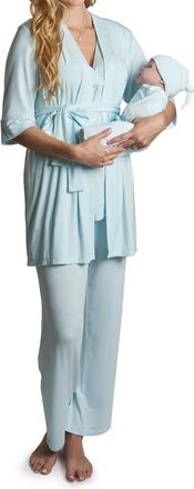 Everly Grey Analise 5 Piece Pajama Set In Whispering Blue