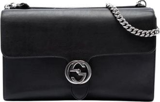 Gucci Pre-owned Flip-lock Crossbody Bag - Dames - Vintage Schoudertas - Zwart - ONE Size - Leer - Vintage