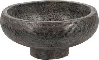 Sagebrook Home Terracotta 14In Etched Bowl On Stand