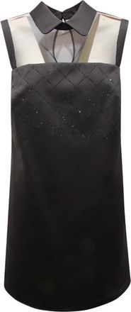 Elisabetta Franchi Wo Dress - Dames - Korte kleedjes - Zwart - L - Satijn - Kleedjes