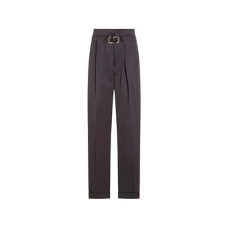 The Attico Long Pant - female - The Attico - Tapered Trousers - Purple - M - Trousers