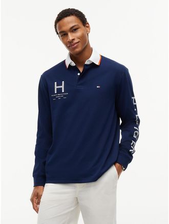 Tommy Hilfiger Mens Classic Fit Athleisure Jersey Polo - Light Navy - XL