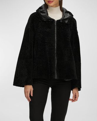 Gorski Reversible Shearling Lamb Zip Parka