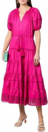 Alexis Raissa Tiered Dress In Fuchsia