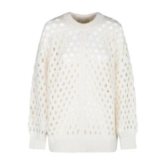 Isabel Marant Isabel Marant, Round-neck Knitwear, female, Beige, Size: 2XS Fane Wool Jumper