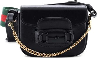 Gucci Horsebit 1955 Flap Wallet with Strap Leather crossbody bag - Zwart