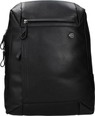 Piquadro Leren Rugzak - Heren - Rugzakken - Zwart - ONE Size - Leer - Tassen