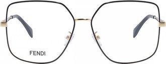 Fendi FE50009U034 Square Metal Eyeglasses - Gold