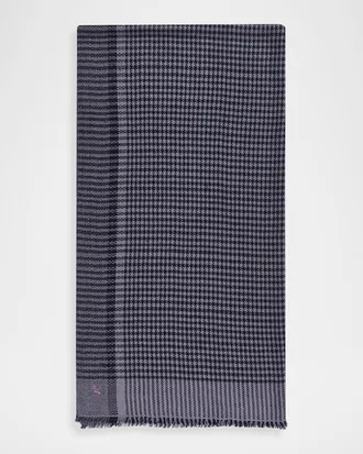 Anderson & Sheppard Men & apos;s Handwoven Houndstooth Cashmere Scarf
