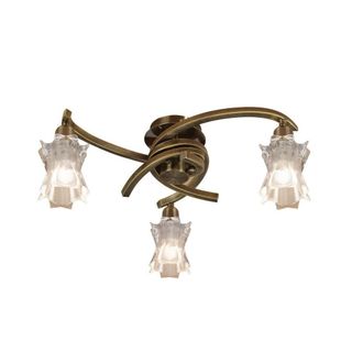 Netlighting Alaska Ceiling 3 Light L1SGU10 Antique Brass in Bronze
