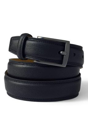 Lands End Glove Leather Belt in Black Pebble at Nordstrom, Size 32