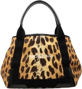 Balenciaga Pre-owned Navy Cabas - Dames - Vintage Shopper - Bruin - ONE Size - Leer - Vintage