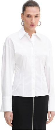 Patrizia Pepe Slim Fit Shirt - Dames - Blouses & Shirts - Wit - Maat: XS Katoen