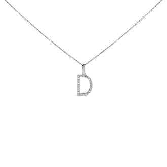 House of Brilliance Sterling Silver Diamond Accent C Initial Pendant Necklace