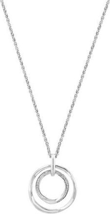 Effy Sterling Silver Diamond Open Circle Pendant Necklace in Silver/White at Nordstrom Rack, Size 18