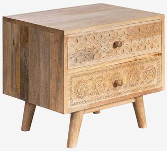 Sklum Pack De 2 Mesitas De Noche En Madera De Mango Atsana Sklum