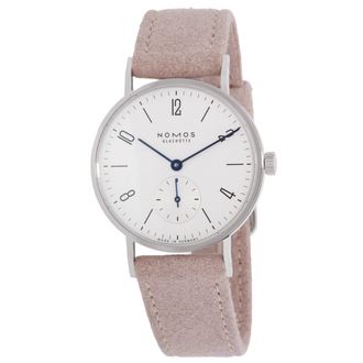 NOMOS Glash&uuml;tte Tangente 33 Galvanized White Dial Velour Leather Ladies Watch 122