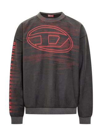 Diesel Crew Neck Sweatshirt With Logo Graphic Diesel