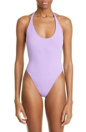 The Attico Scoop Halter Neck One-Piece Swimsuit in Lavender at Nordstrom Rack, Size Small