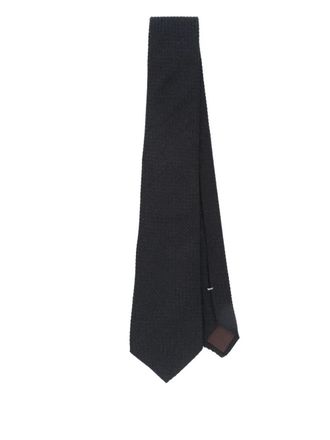 Canali textured silk-cashmere tie - Blue