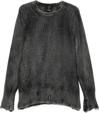 Avant Toi Trui met spray-effect en distressed afwerking - Heren - Cashmere truien - Grijs - M - Kasjmier - Truien & Vesten