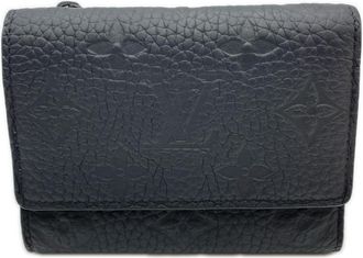 Louis Vuitton Taurillon Black Noir Leather Wallet (Tri-Fold) (Pre-Owned)