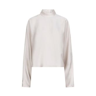 Dante6 Sally Satin Top in Butter Cream - Dames - Tops - Beige - Maat: S Satijn