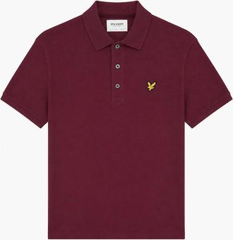Lyle & Scott Mens Lyle & Scott Plain Polo Shirt Burgundy - Red - Size: 40