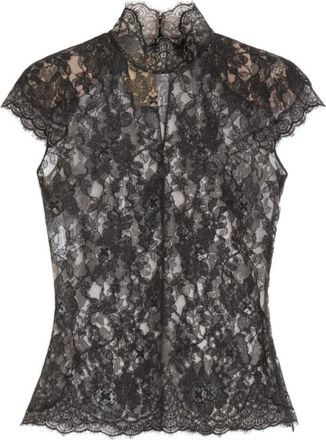 Valentino Blouses, female, Black, Size: XS Lace Top
