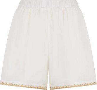 Red Valentino Lichtgewicht Shorts - Dames - Bermuda - Beige - 2XS - Katoen - Korte Broeken