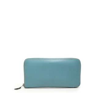 Herm&egrave;s Blue Epsom Leather Long Wallet (Bi-Fold) (Pre-Owned)