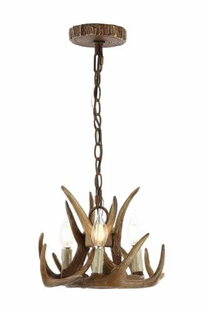 Jonathan Y Designs Nelle Adjustable Resin Antler 3-Light LED Chandelier in Brown at Nordstrom