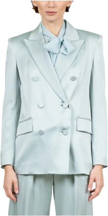 Max Mara Double-Breasted Blazer - Dames - Blazers - Blauw - M - Jassen