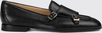 Doucal's Deerskin Double Monk Strap Shoes with Raised Moc-Toe