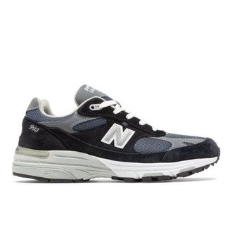 New Balance Mujer Made in USA 993 en Azul/Gris/Blanco, Gamuza/Malla, Talla 36.5