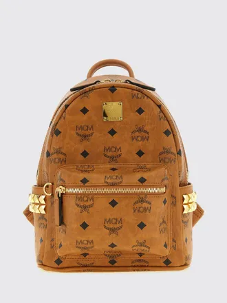 MCM Stark Backpack in Logo-Print Coated Cotton with Side Stud Embellishments