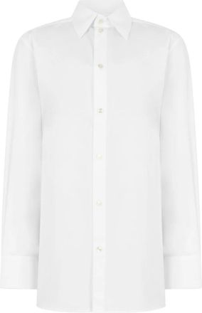 Saint Laurent Cassandre Shirt - Dames - Overhemden - Wit - M - Katoen - Overhemden