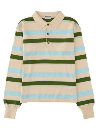 J.W.Anderson Horizontal Striped Cotton-Blend Knit Rugby Polo Shirt